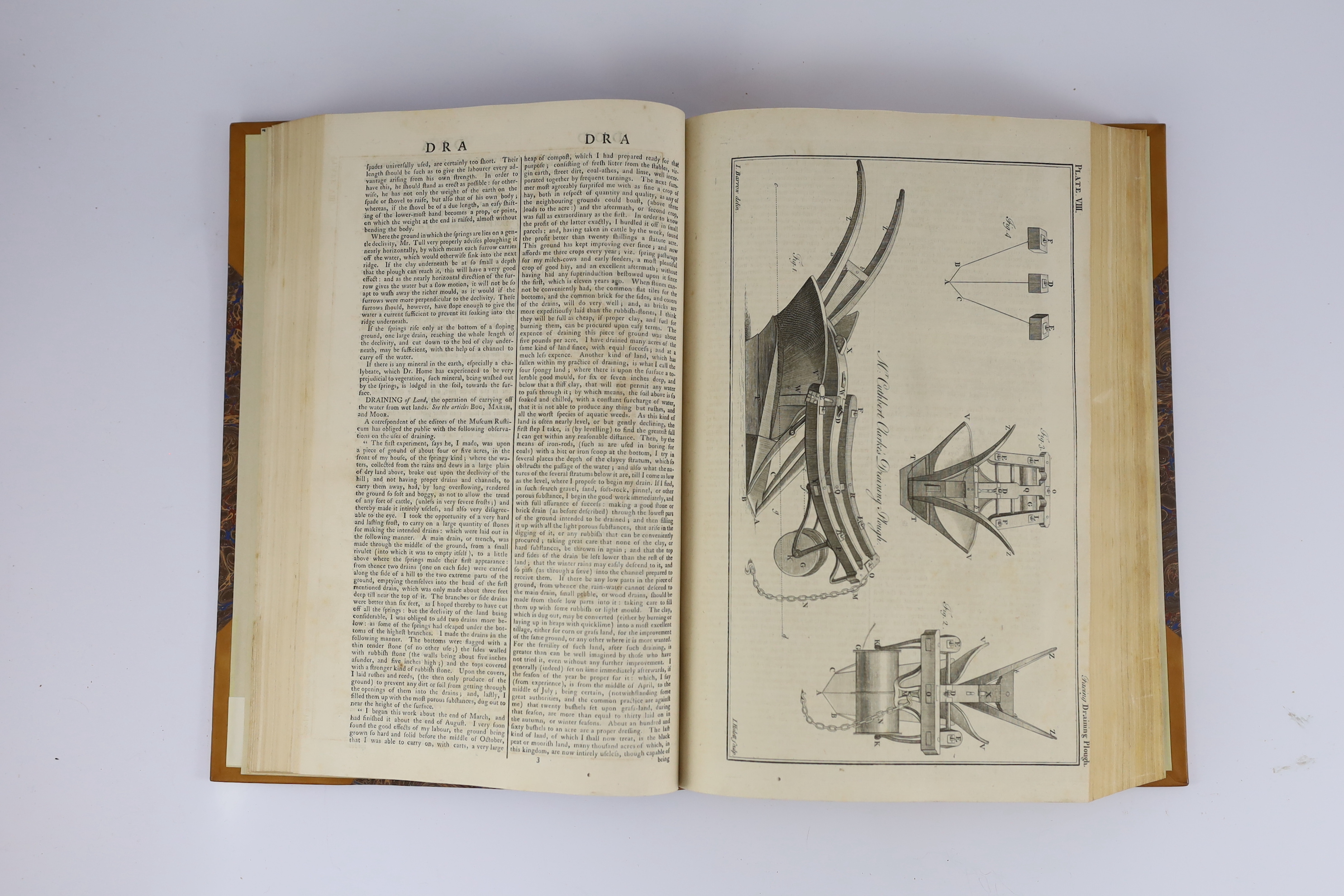 Society of Country Gentlemen - The Complete Farmer: or, a General Dictionary of Husbandry, in all its branches ... frontis and 27 plates; newly rebound half calf and marbled boards, gilt ruled panelled spine, folio. prin